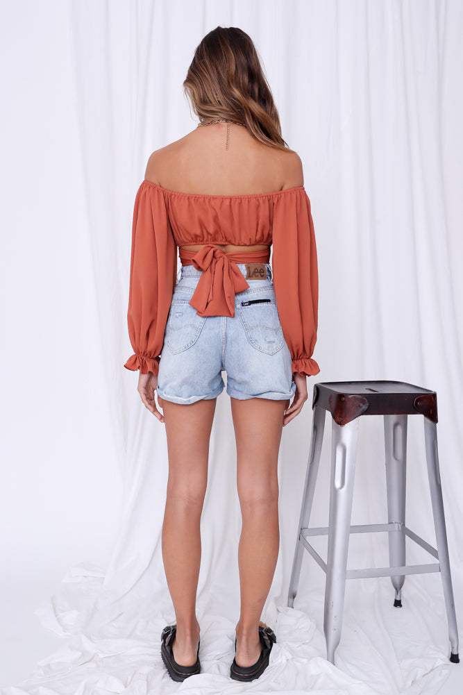 Cabriole Crop Top Rust-Seaa Fashion