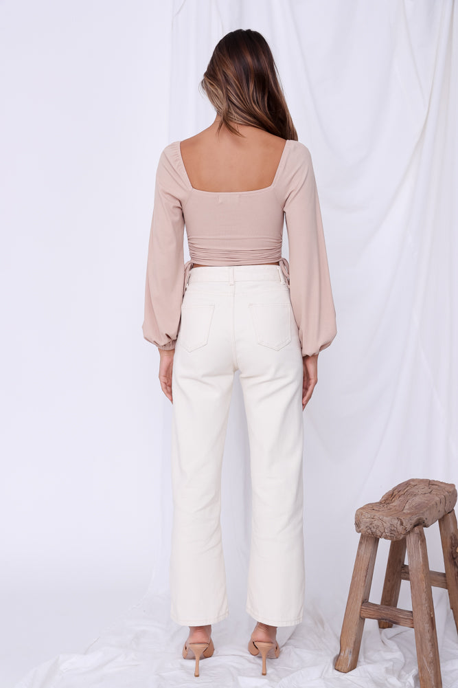 Villa Bergamot Crop Top Beige-Seaa Fashion