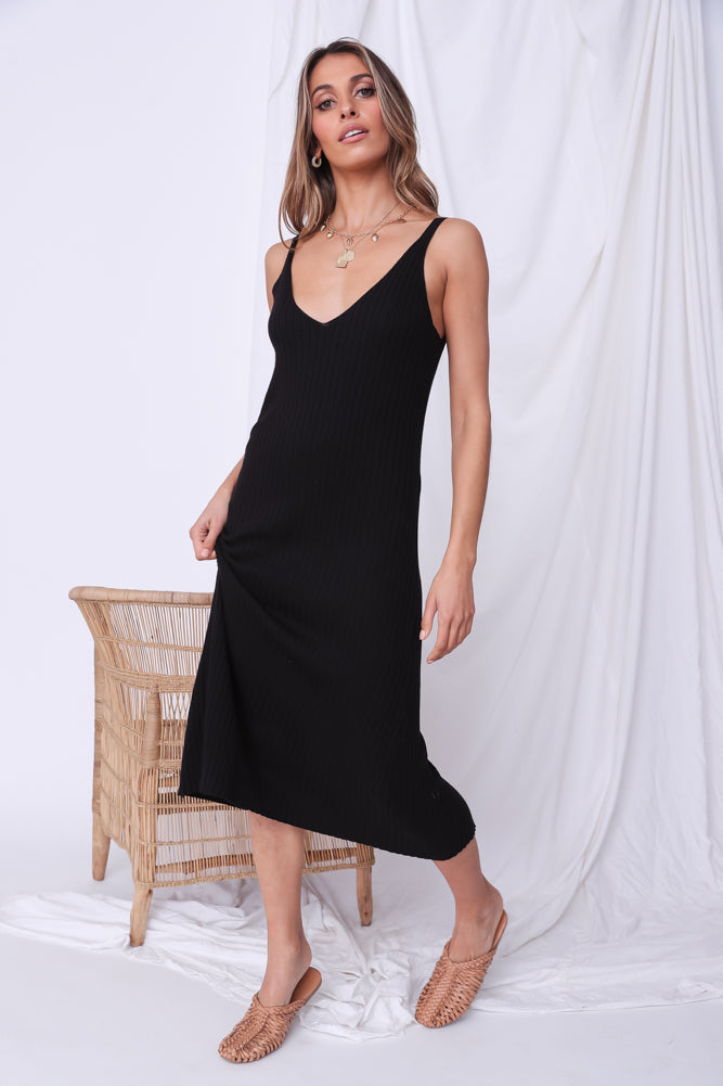 Together Again Midi Dress Black-Seaa Fashion
