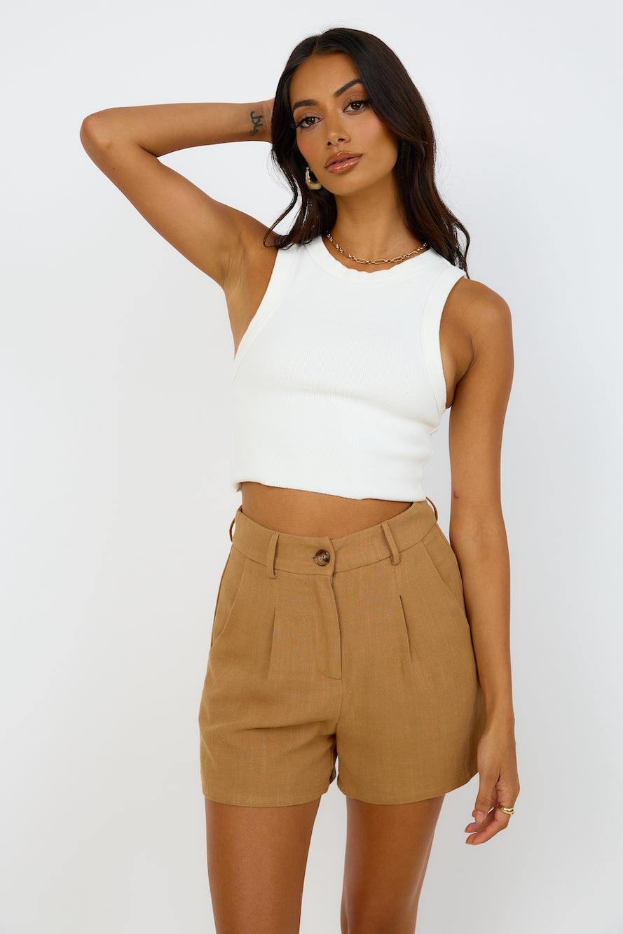 ABRAND A Heather Singlet White Sand-Seaa Fashion