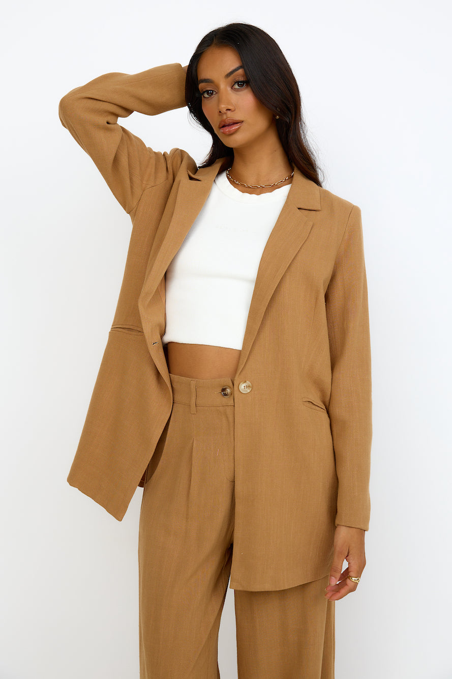 GIRL AND THE SUN Dolores Blazer Walnut-Seaa Fashion