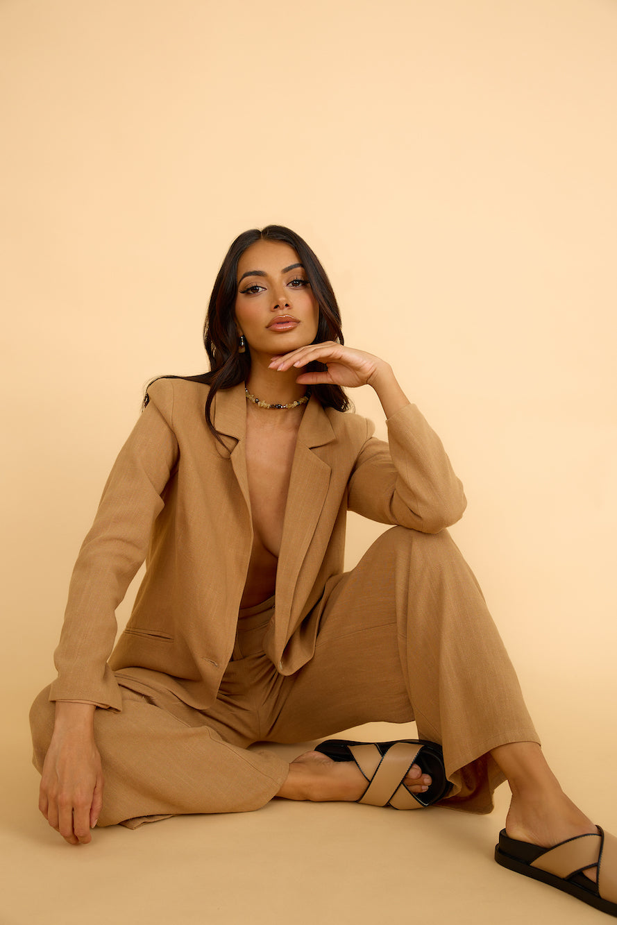 GIRL AND THE SUN Dolores Blazer Walnut-Seaa Fashion