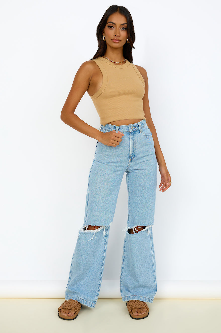 ABRAND A 94' High & Wide Estella Jean Organic Rip-Seaa Fashion