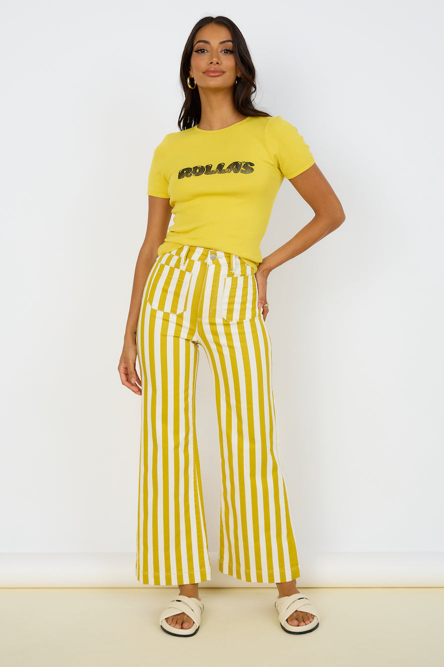 ROLLA's Sailor Jean Florence Stripe Gold-Seaa Fashion