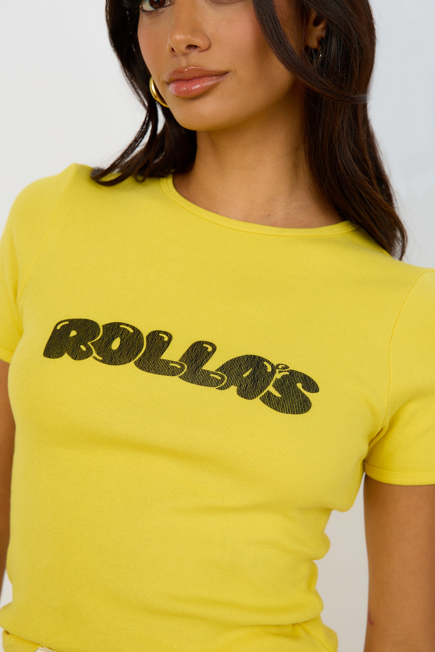 ROLLA'S Bubble Baby Rib Tee Yellow-Seaa Fashion