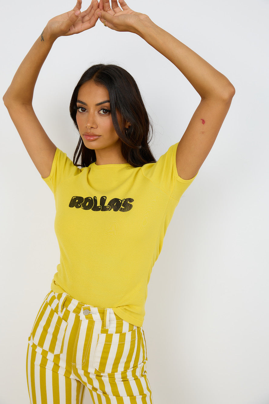 ROLLA'S Bubble Baby Rib Tee Yellow-Seaa Fashion