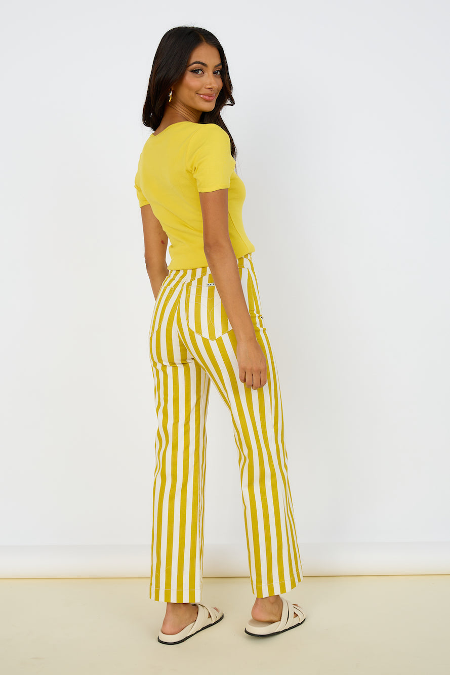 ROLLA's Sailor Jean Florence Stripe Gold-Seaa Fashion