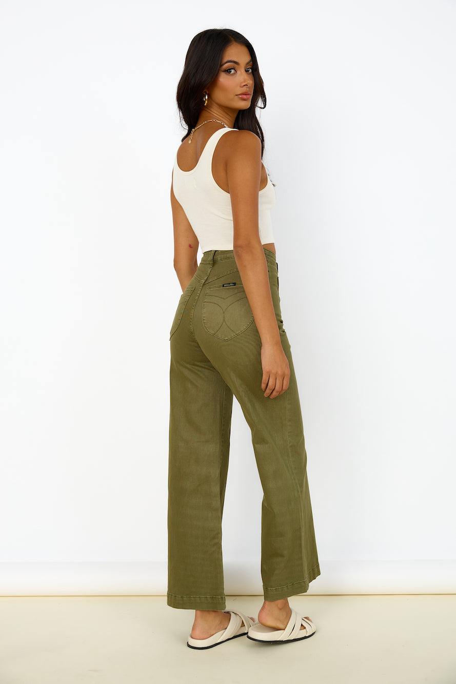 ROLLA'S Sailor Jean Army Green-Seaa Fashion