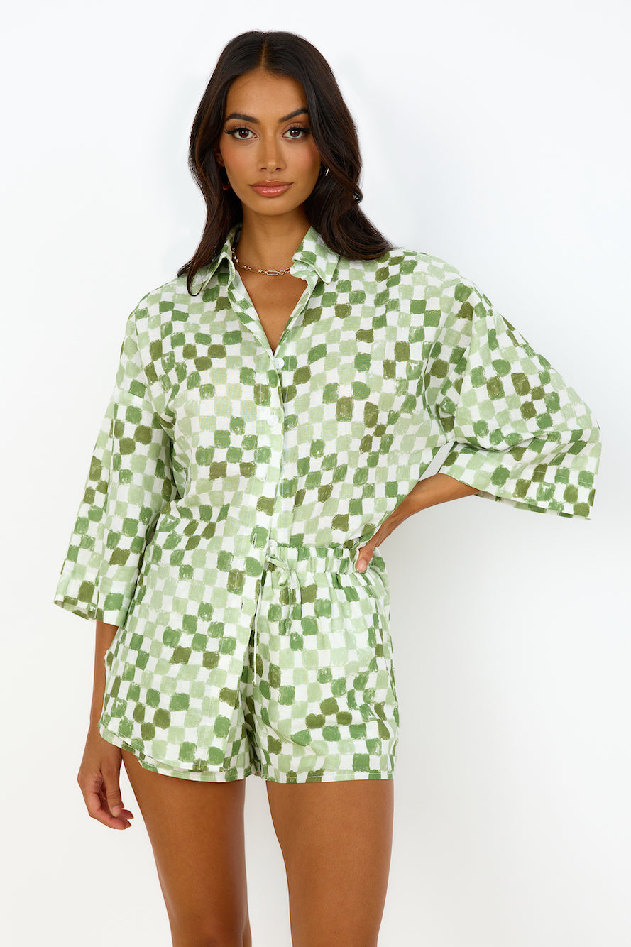 CHARLIE HOLIDAY Harlow Shirt Checkerboard-Seaa Fashion