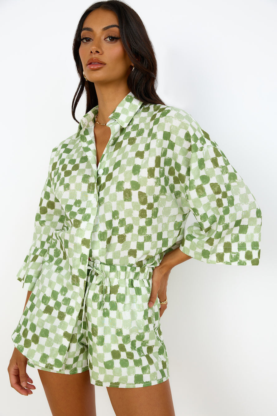 CHARLIE HOLIDAY Harlow Shirt Checkerboard-Seaa Fashion