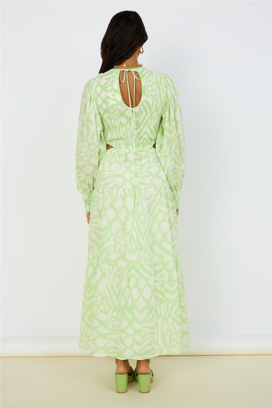 GIRL AND THE SUN Paloa Maxi Dress Lime Green-Seaa Fashion