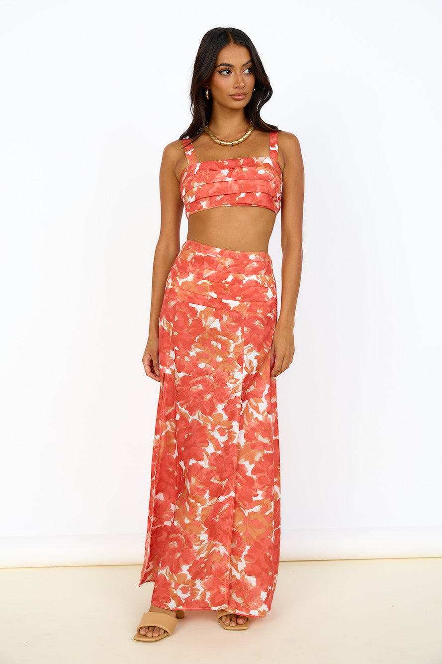 Golden Sunset Maxi Skirt Orange-Seaa Fashion