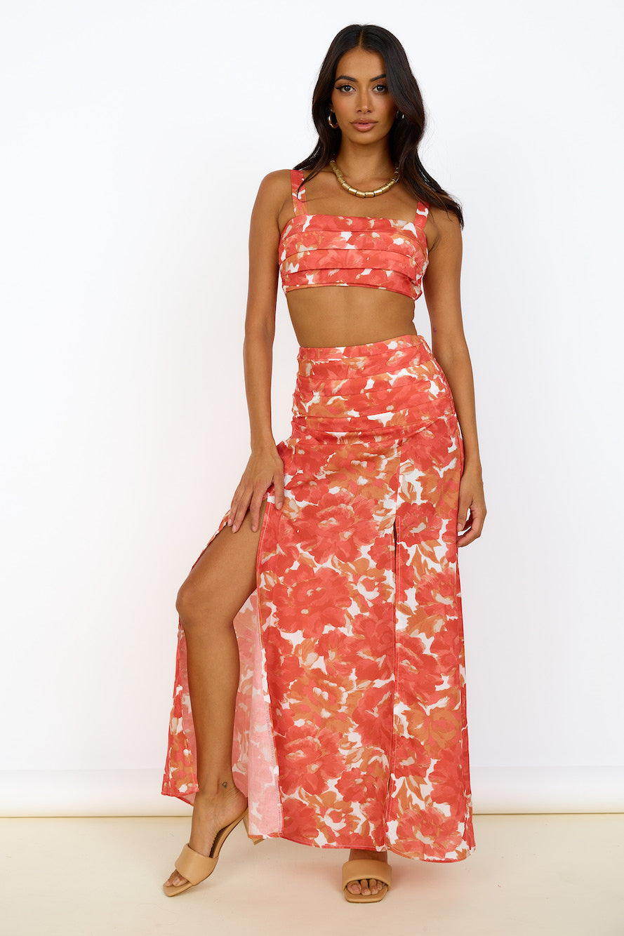 Golden Sunset Maxi Skirt Orange-Seaa Fashion