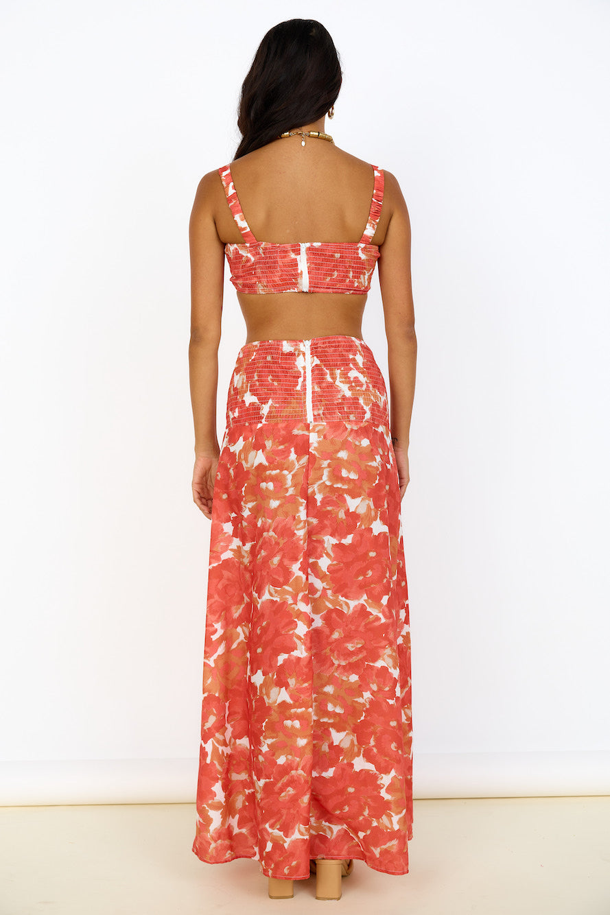 Golden Sunset Maxi Skirt Orange-Seaa Fashion