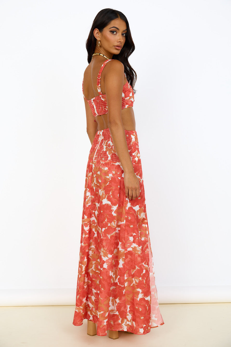 Golden Sunset Maxi Skirt Orange-Seaa Fashion