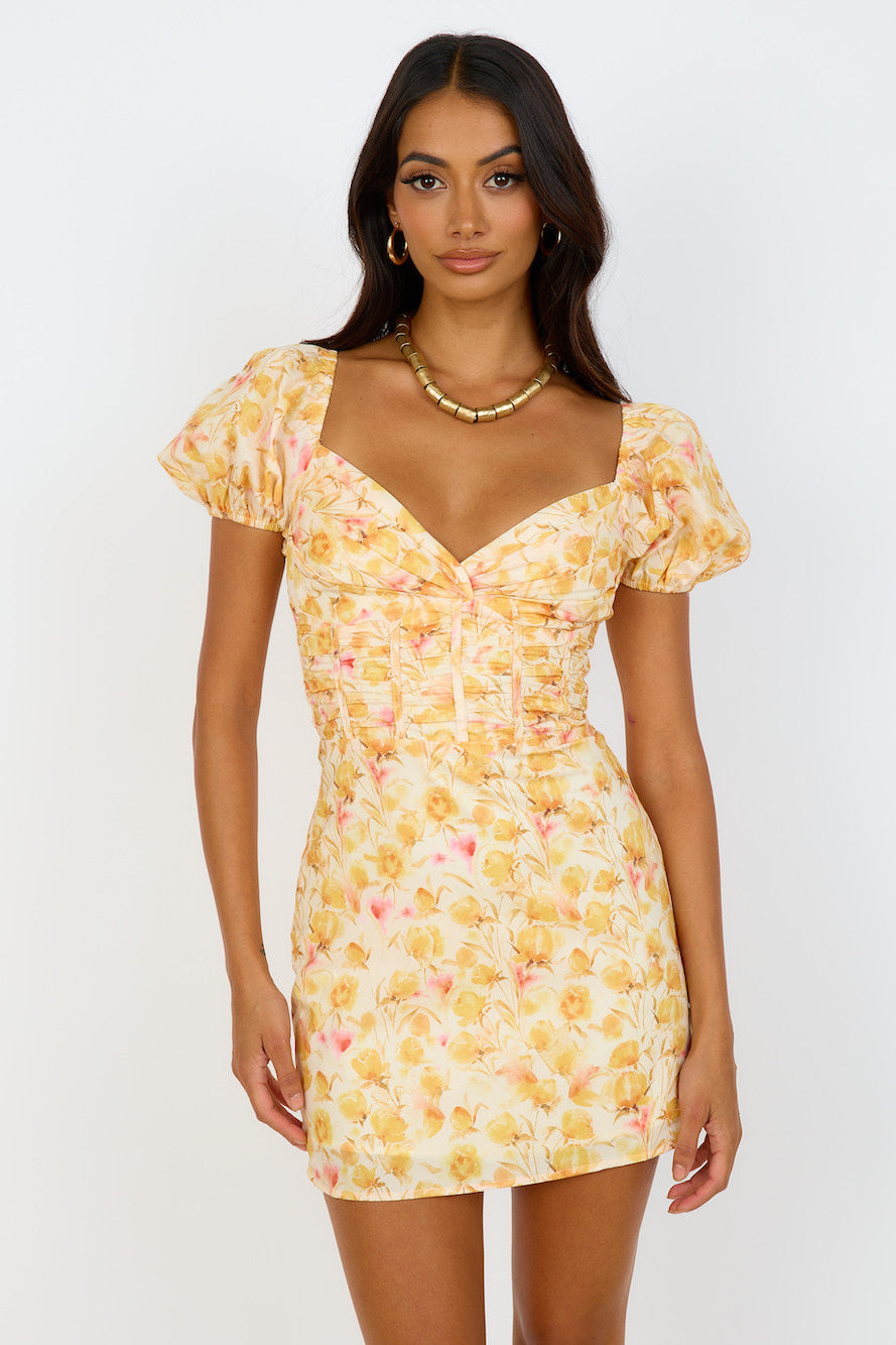 April Dreams Dress Yellow-Seaa Fashion