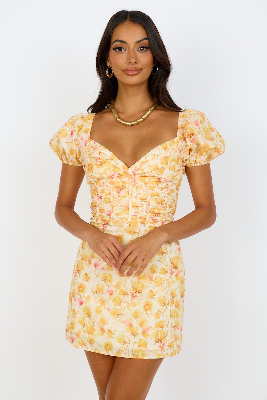 April Dreams Dress Yellow-Seaa Fashion