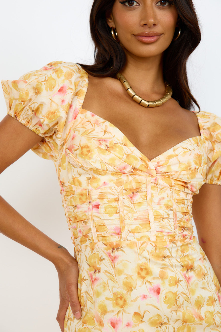 April Dreams Dress Yellow-Seaa Fashion