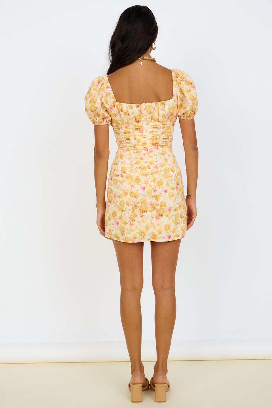 April Dreams Dress Yellow-Seaa Fashion