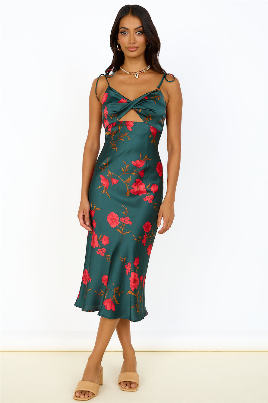 HELLO MOLLY Fool Me Once Midi Dress Teal-Seaa Fashion