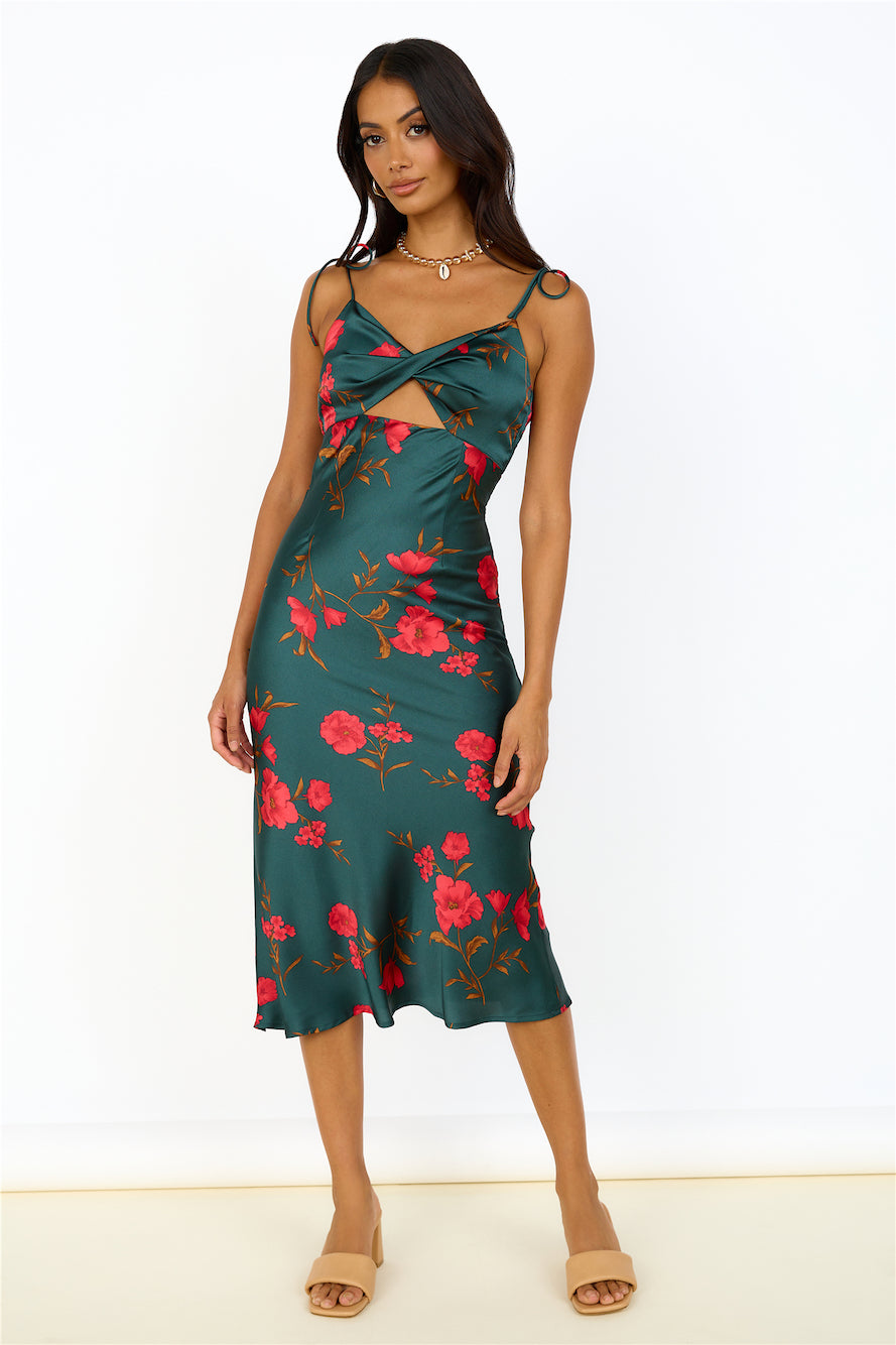 HELLO MOLLY Fool Me Once Midi Dress Teal-Seaa Fashion