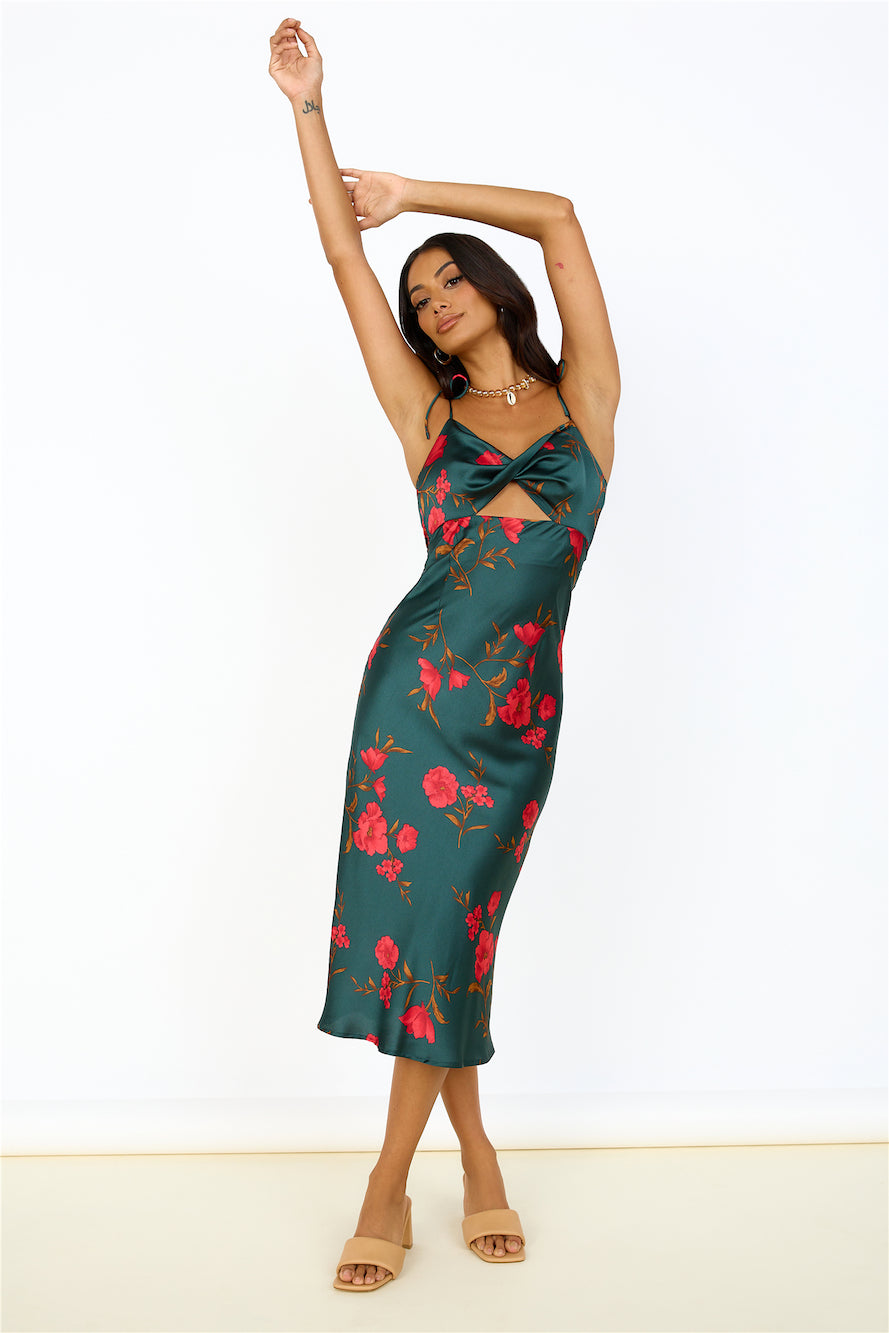 HELLO MOLLY Fool Me Once Midi Dress Teal-Seaa Fashion