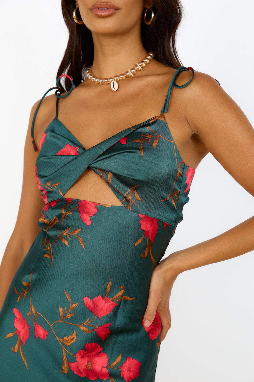 HELLO MOLLY Fool Me Once Midi Dress Teal-Seaa Fashion
