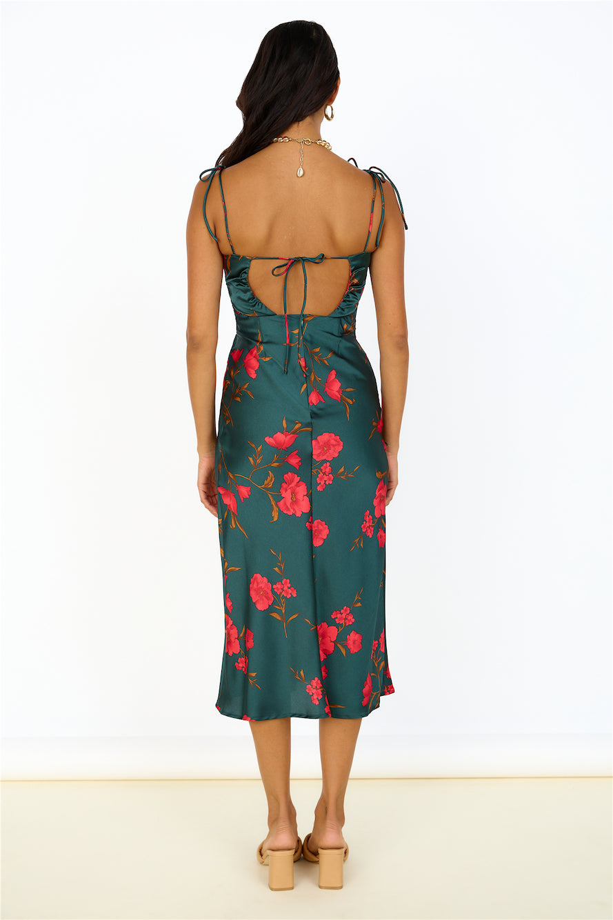 HELLO MOLLY Fool Me Once Midi Dress Teal-Seaa Fashion