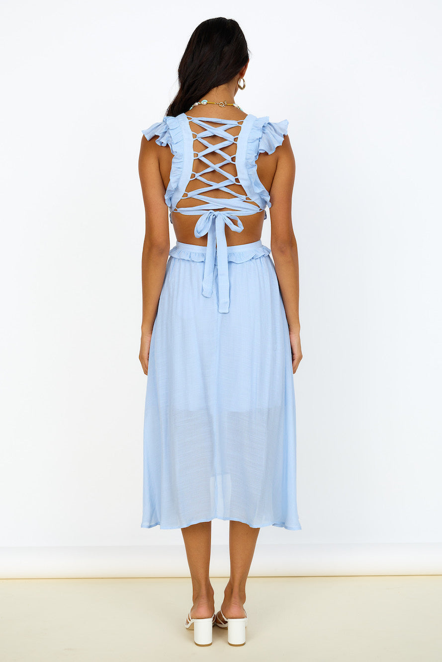 Angel Numbers Maxi Dress Blue-Seaa Fashion