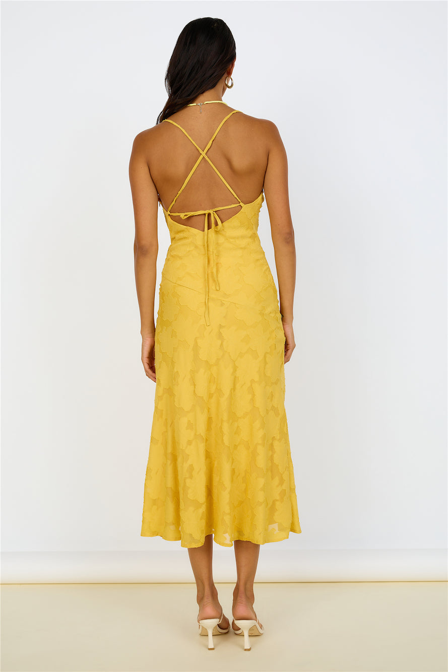 Story Of Songs Midi Dress Yellow-Seaa Fashion
