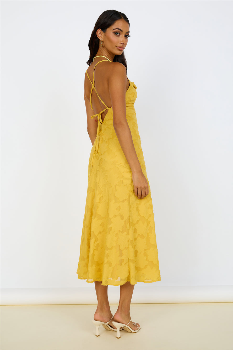 Story Of Songs Midi Dress Yellow-Seaa Fashion