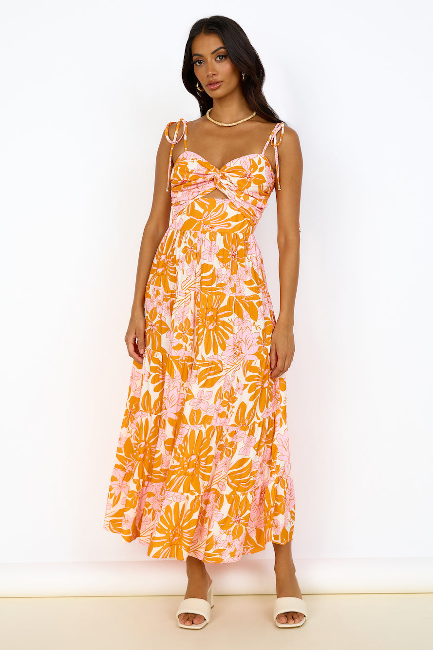 Sunshine Sweetheart Maxi Dress Orange-Seaa Fashion