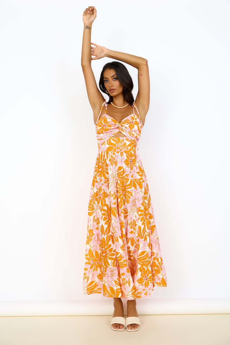 Sunshine Sweetheart Maxi Dress Orange-Seaa Fashion