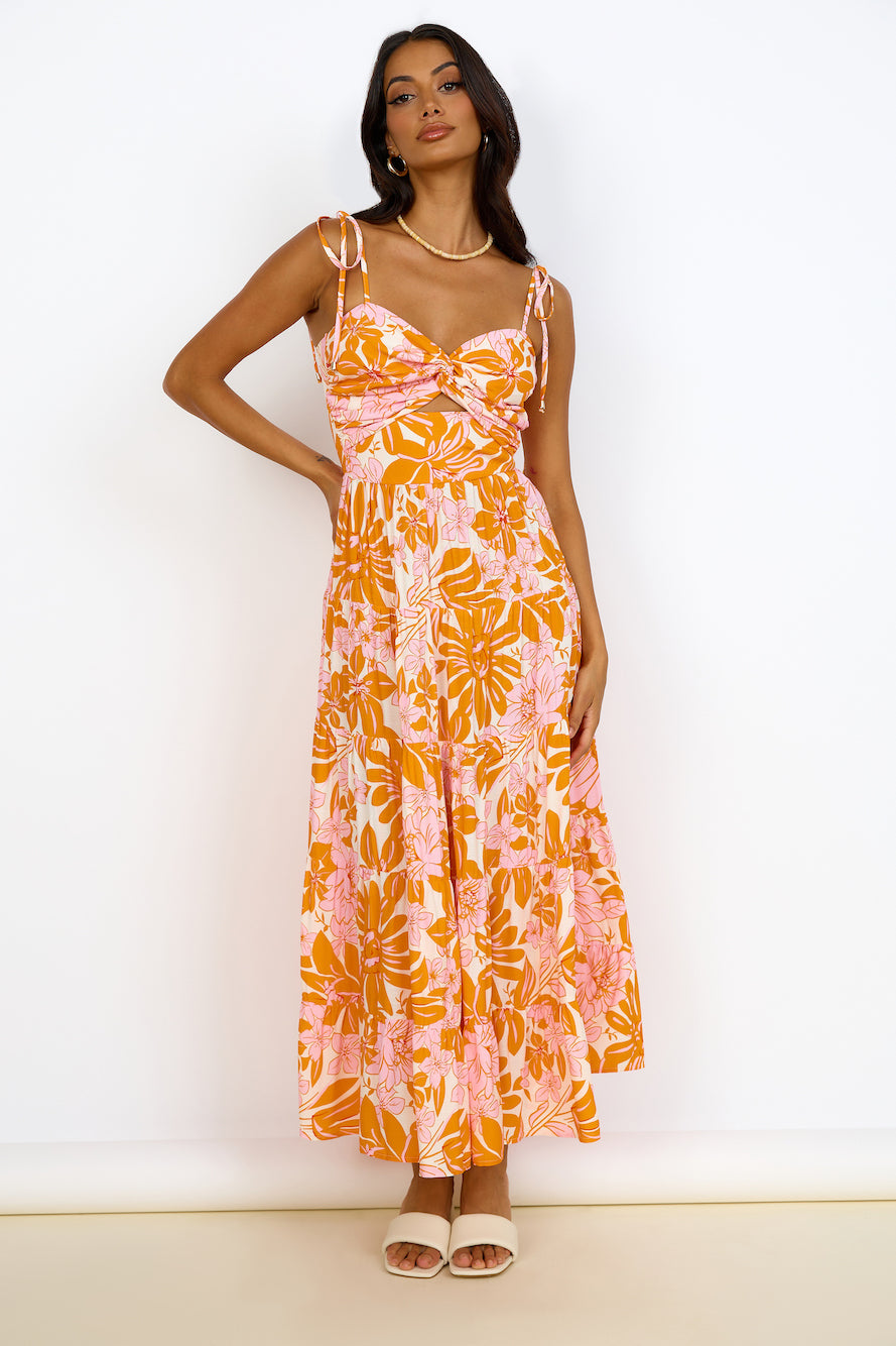 Sunshine Sweetheart Maxi Dress Orange-Seaa Fashion