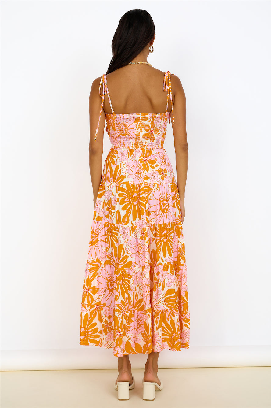 Sunshine Sweetheart Maxi Dress Orange-Seaa Fashion