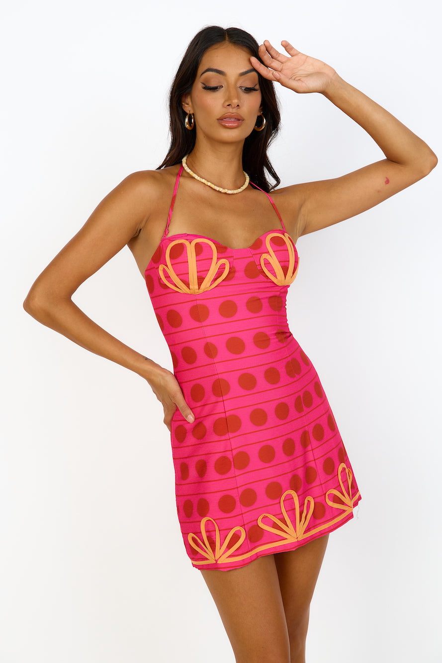 THE WOLF GANG Parvana Dress Flamingo Spot Pink-Seaa Fashion