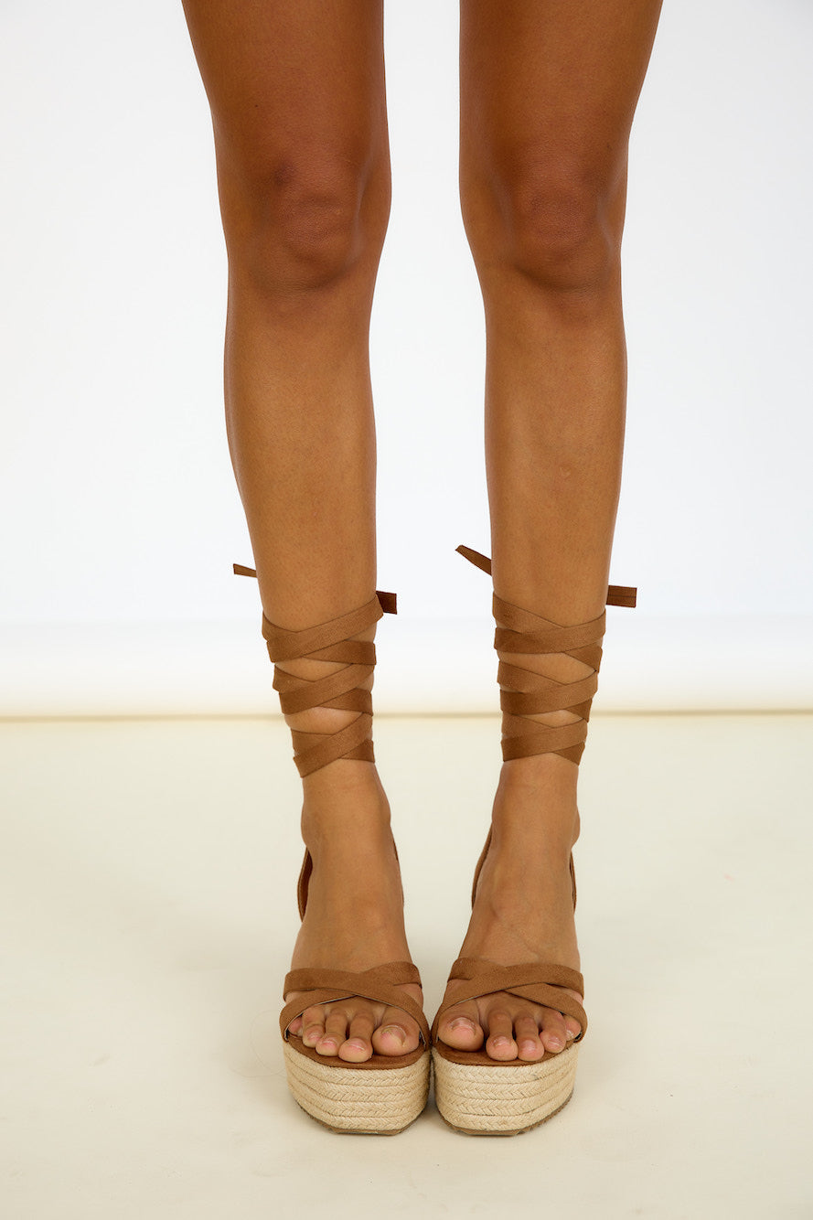 VERALI Carter Rope Wedges Tan Micro-Seaa Fashion