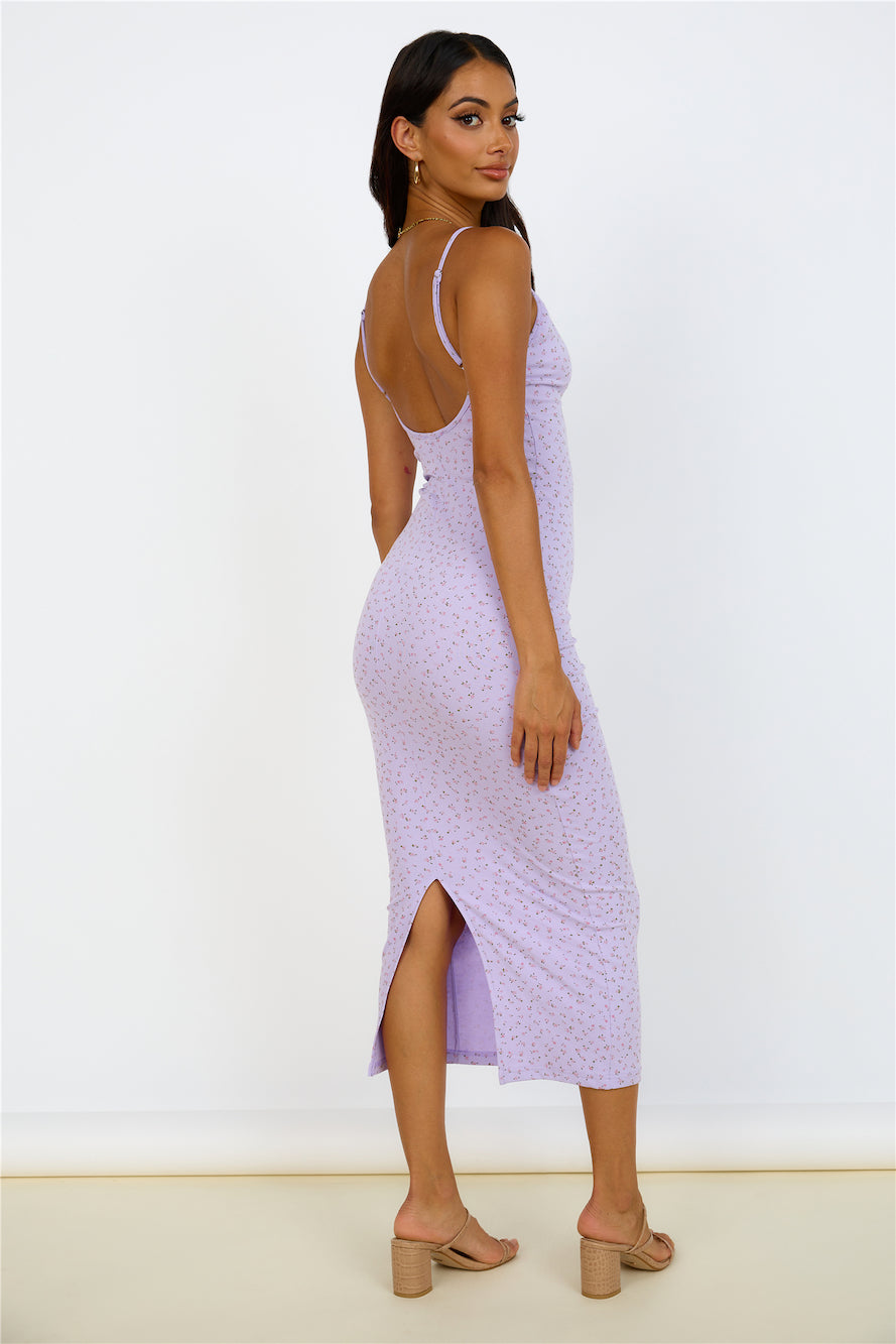 SNDYS Elora Midi Dress Lilac Floral-Seaa Fashion