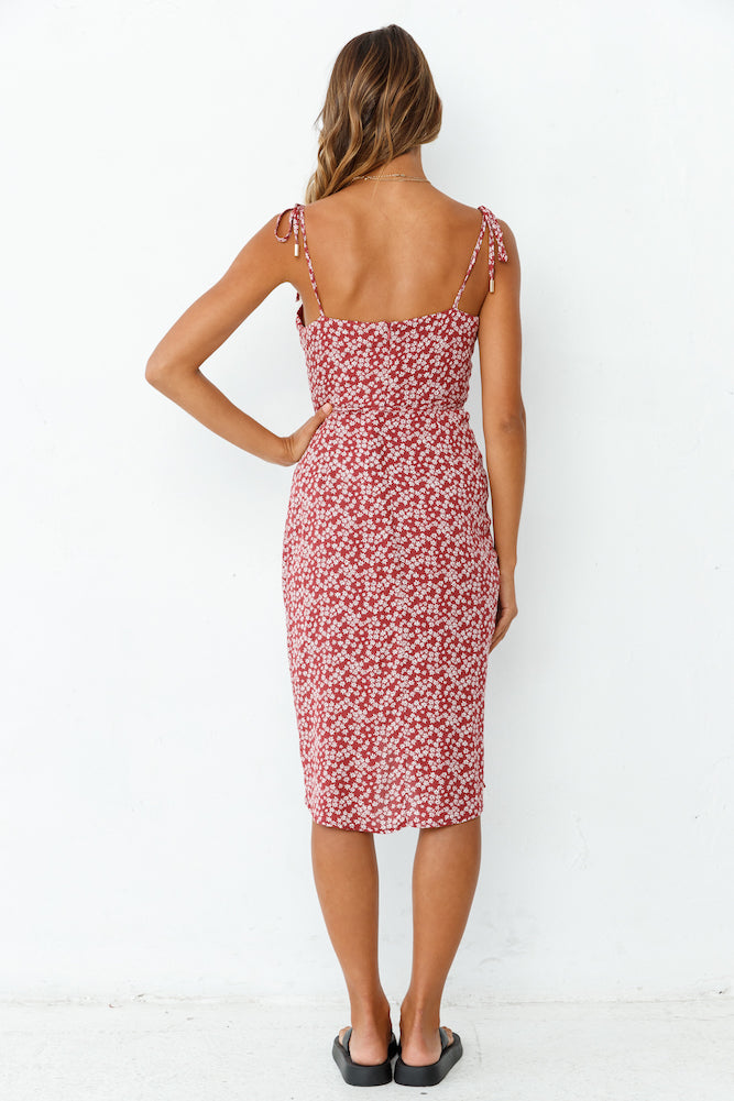The Cadiz Way Midi Dress Wine-Seaa Fashion
