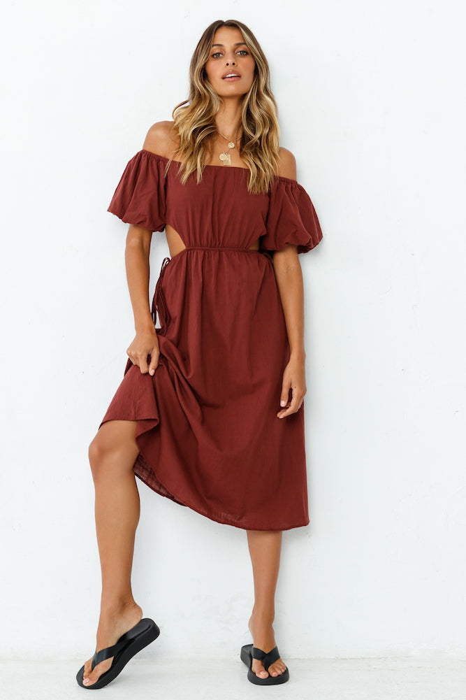 Through The Night Midi Dress Wine-Seaa Fashion