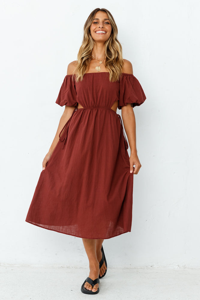 Through The Night Midi Dress Wine-Seaa Fashion