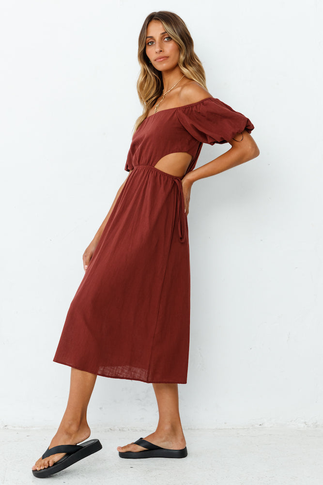 Through The Night Midi Dress Wine-Seaa Fashion