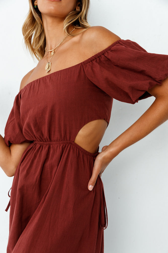 Through The Night Midi Dress Wine-Seaa Fashion