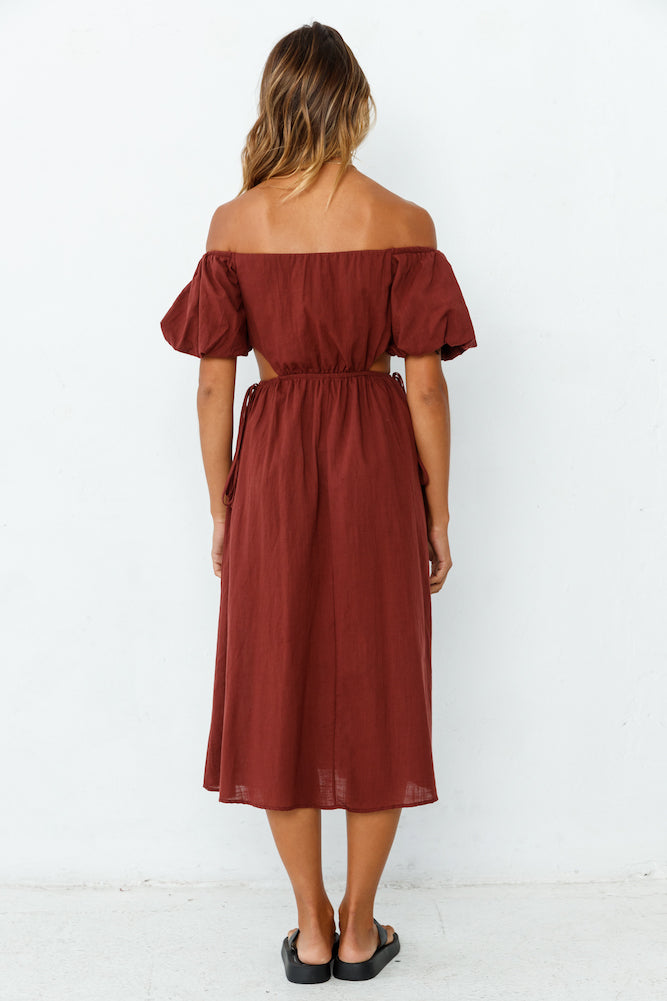 Through The Night Midi Dress Wine-Seaa Fashion