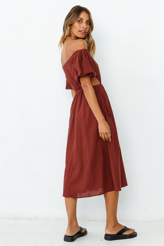 Through The Night Midi Dress Wine-Seaa Fashion