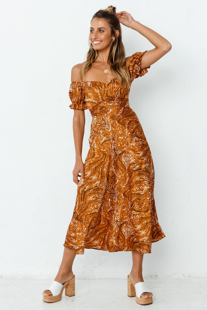 Through The Sand Maxi Dress Rust-Seaa Fashion