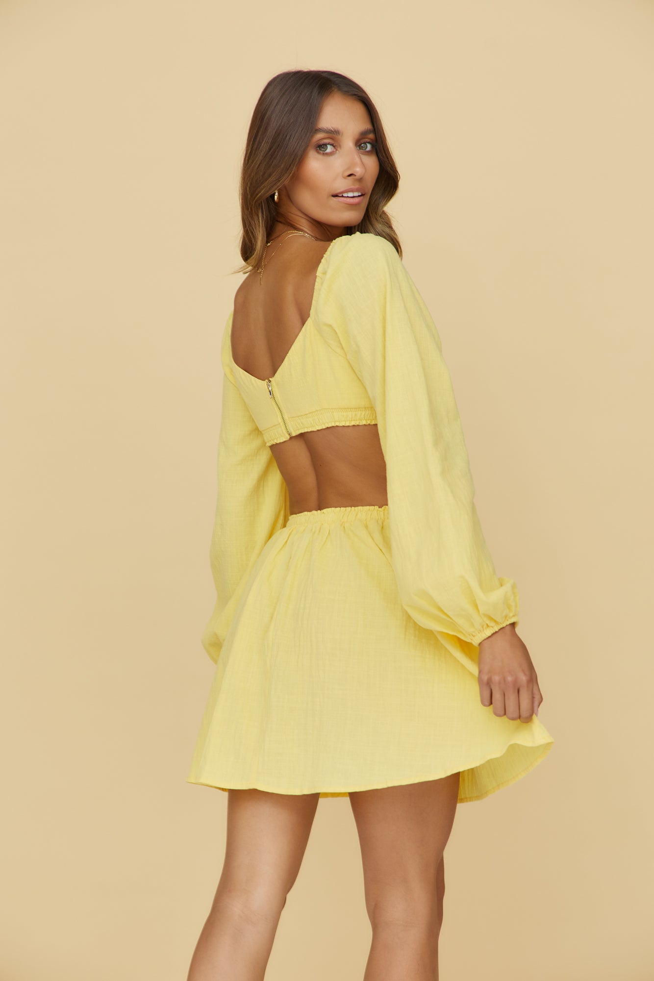 SEVEN WONDERS Tinsley Mini Dress Yellow-Seaa Fashion