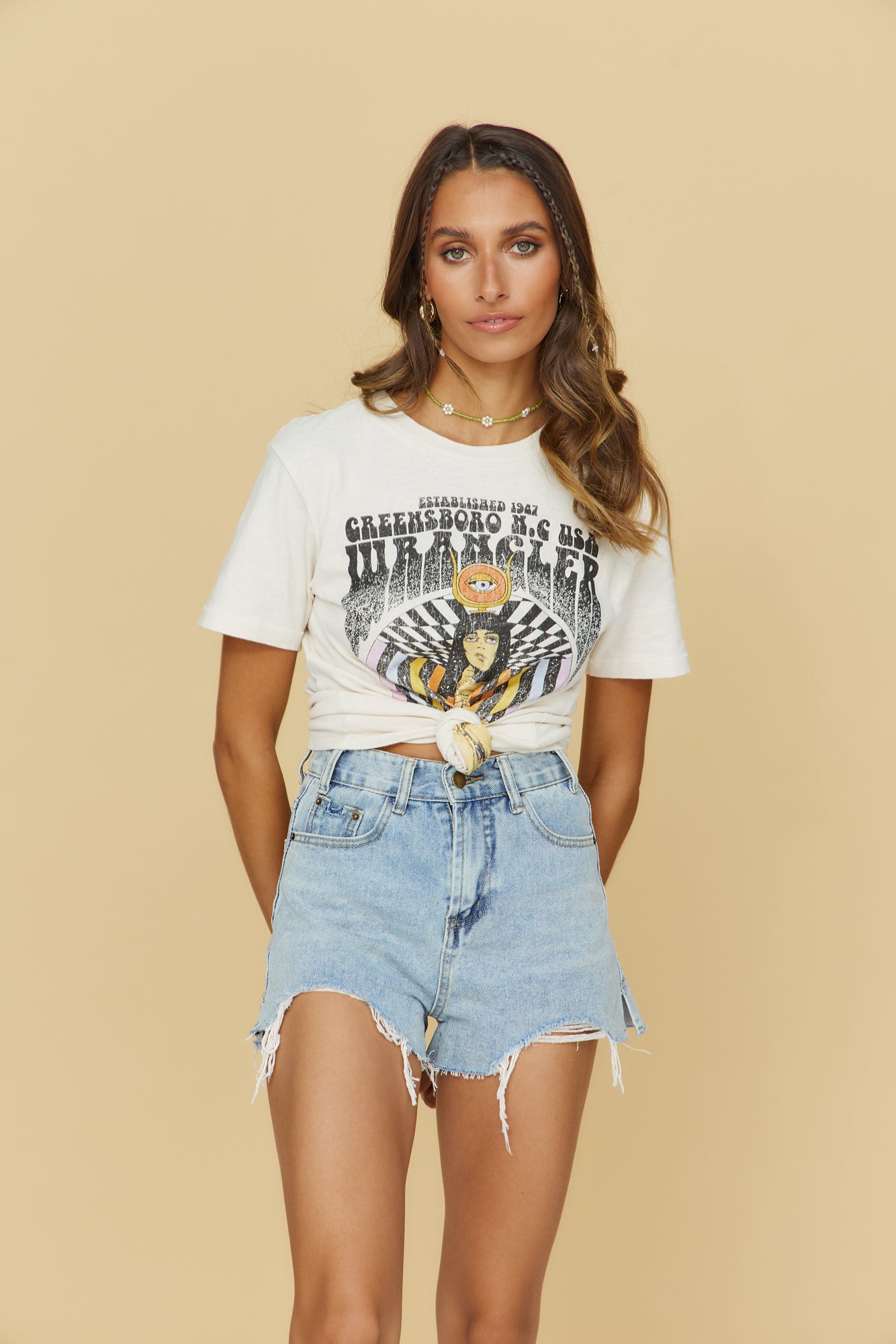 WRANGLER Sphinx Tee Ecru-Seaa Fashion
