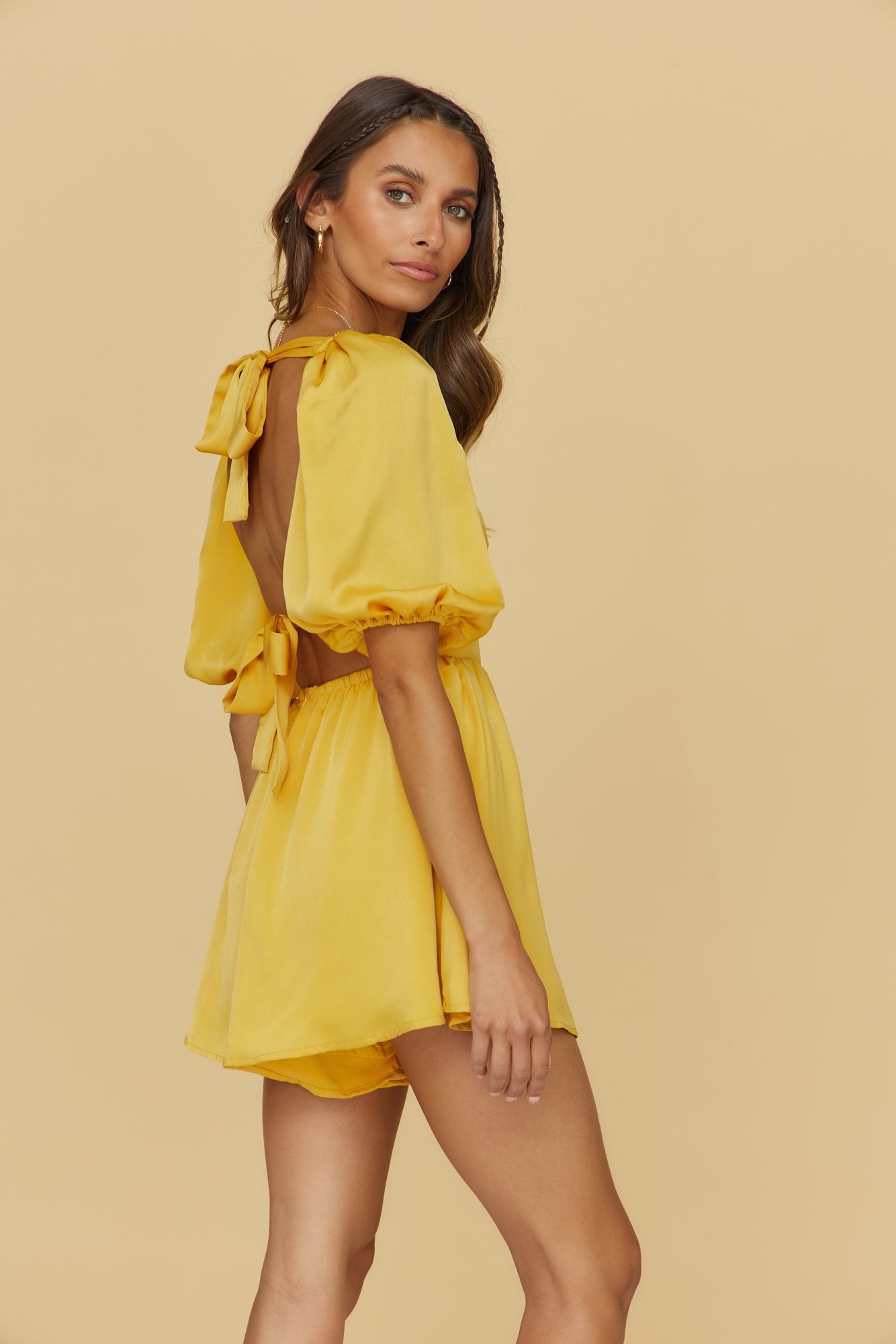 Wishes And Dreams Romper Mustard-Seaa Fashion