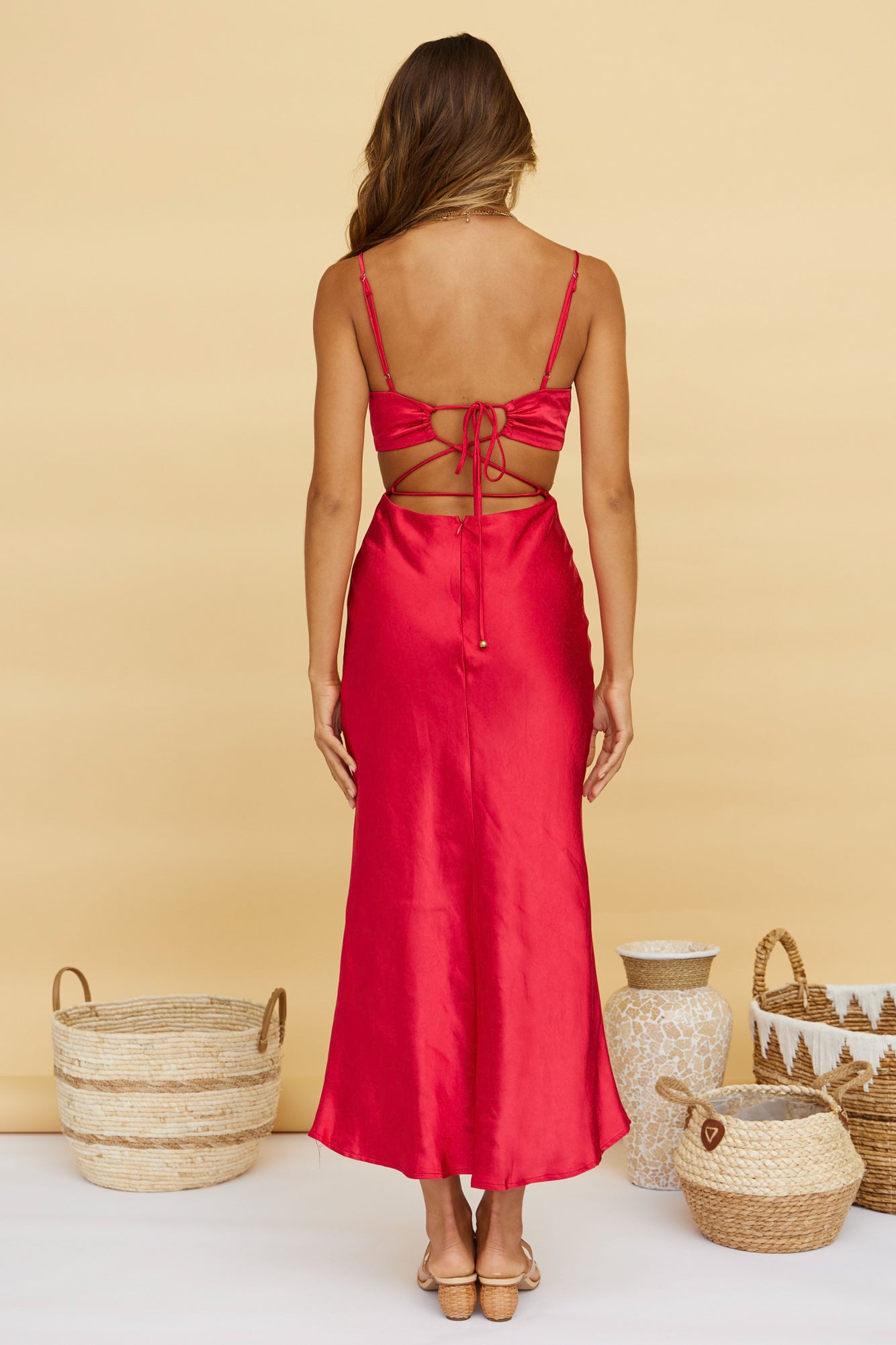 Waiting For You Maxi Dress Red-Seaa Fashion